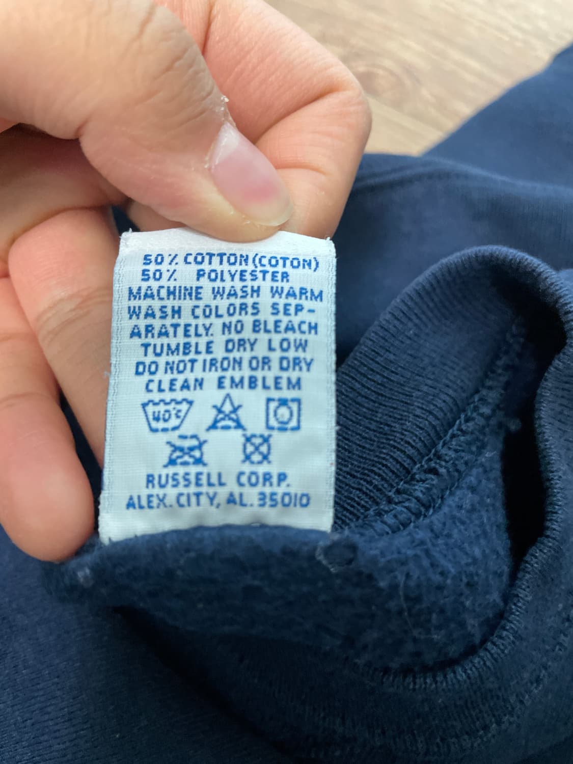 90s 러셀 애슬레틱 스웻셔츠 네이비 미제🇺🇸 상품이미지5