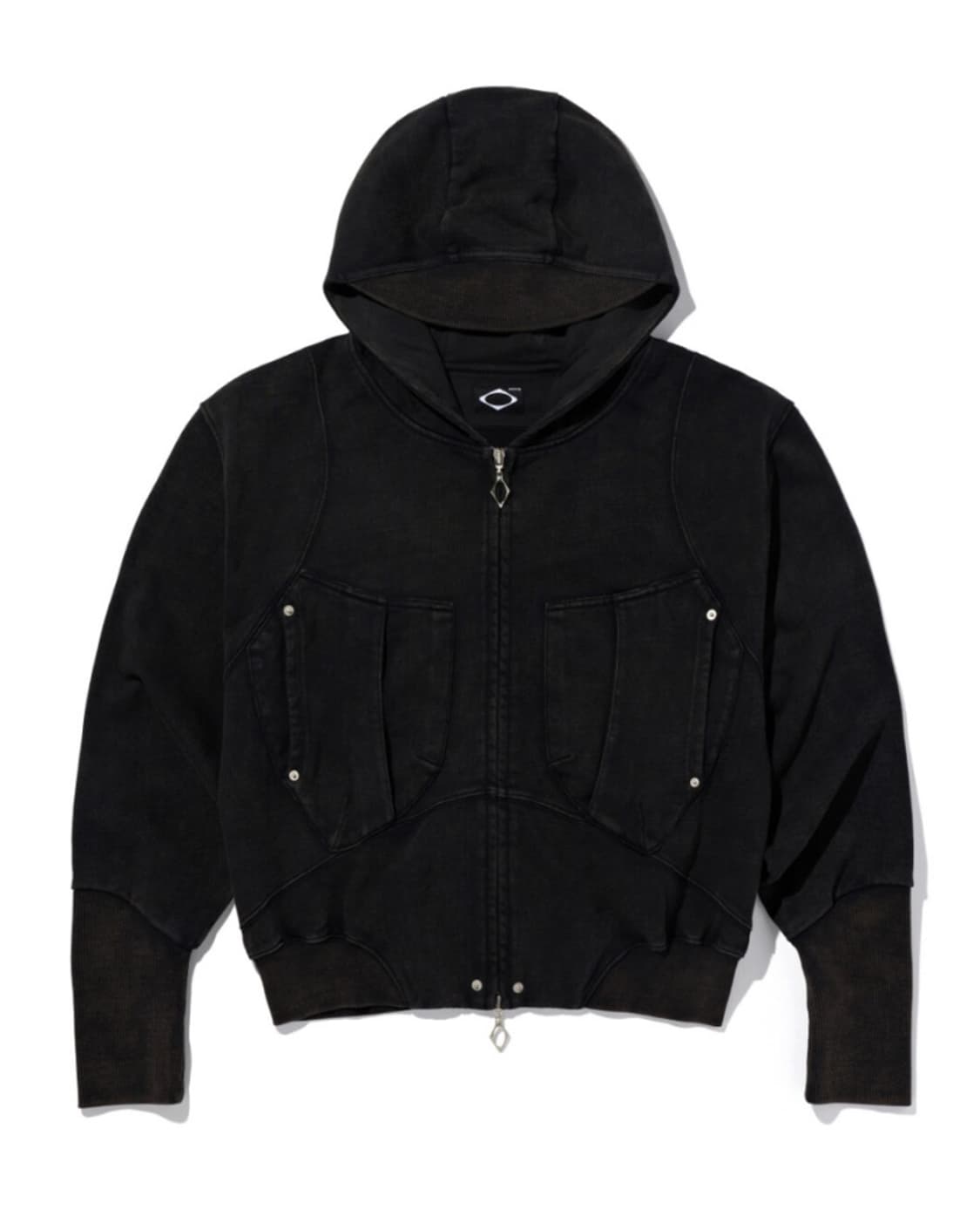 미스치프 빅 포켓 후드집업 워시드 블랙 상품이미지1