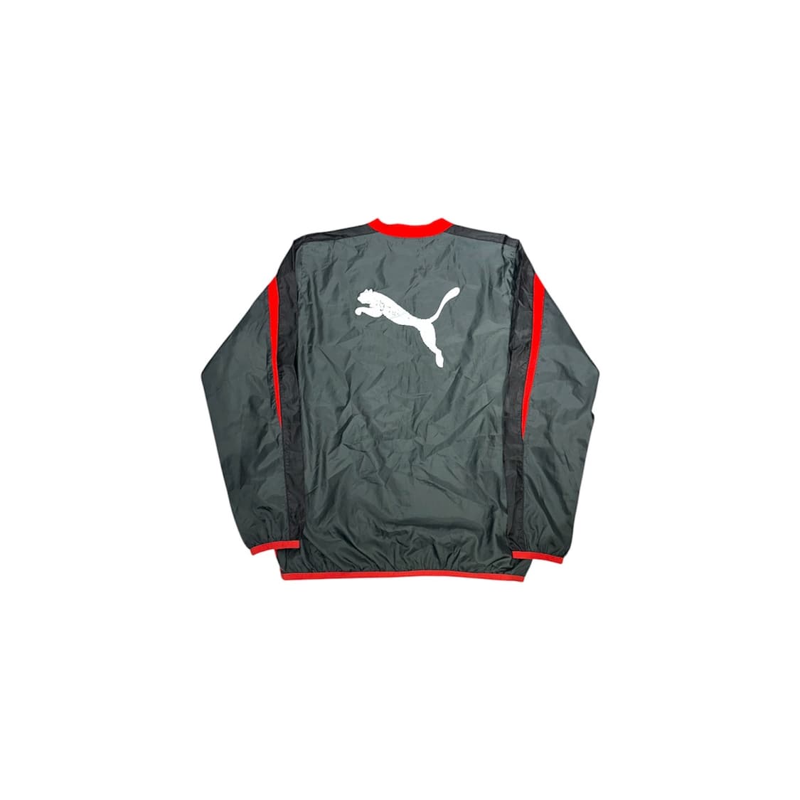 푸마 차콜 올드스쿨 화이트 빅 로고 웜업 바람막이 긴팔티 M 상품이미지6