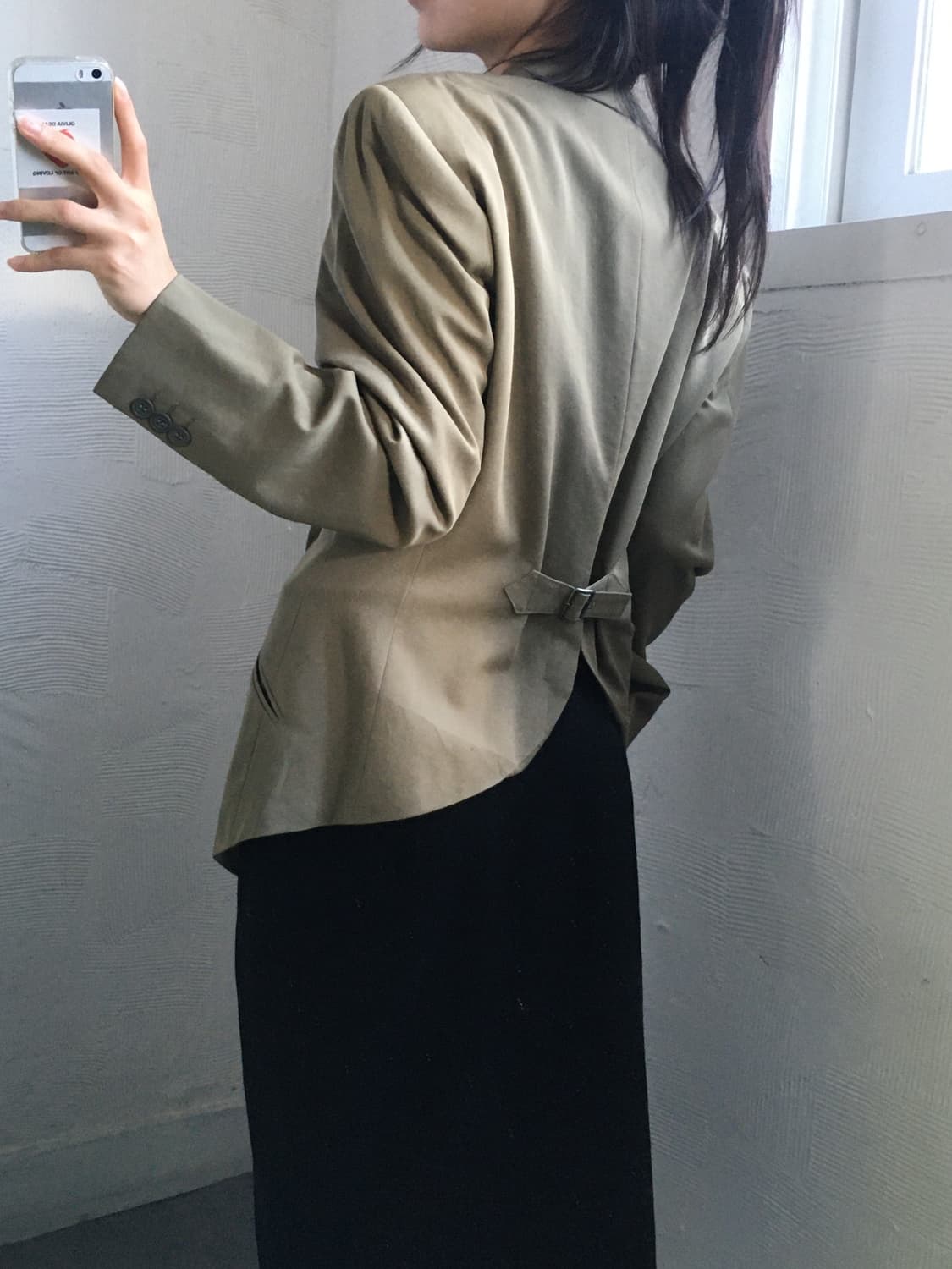 Issey Miyake 이세이 미야케 카키 비대칭 블레이저 상품이미지1