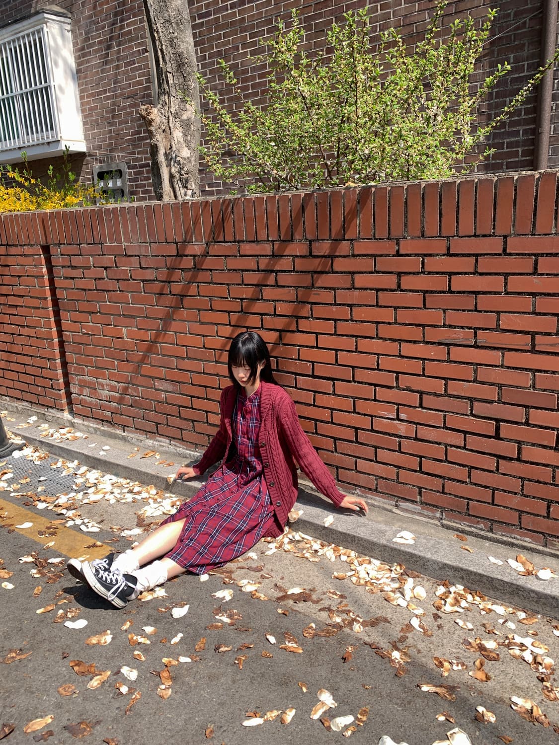 Twist knit long cardigan(burgundy) 상품이미지5