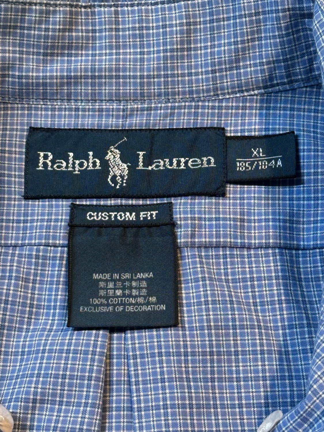 폴로 랄프로렌 신형 커스텀핏 네이비포니 코튼 체크셔츠 상품이미지4