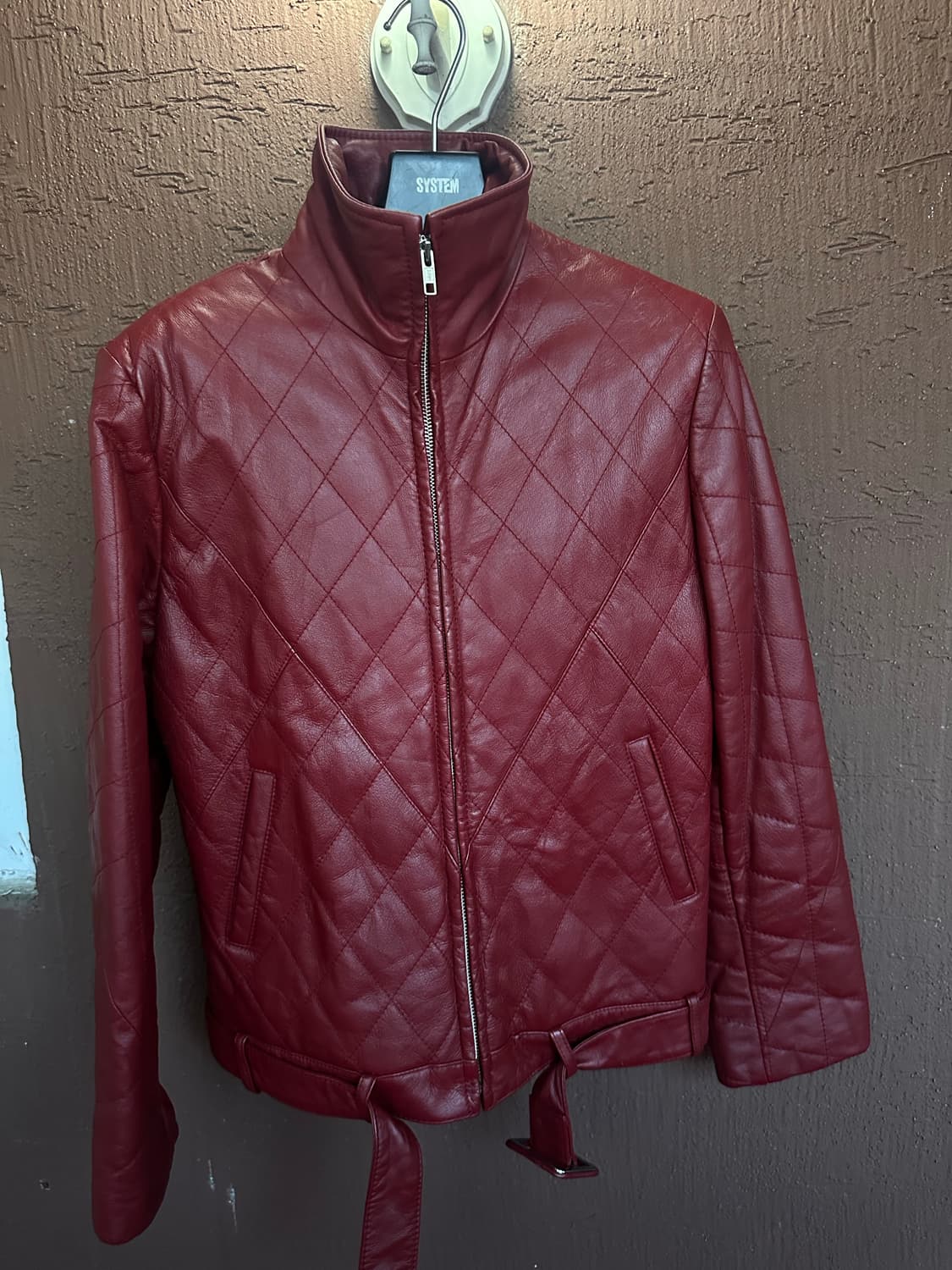 pig leather half-neck zip-up jacket 상품이미지5