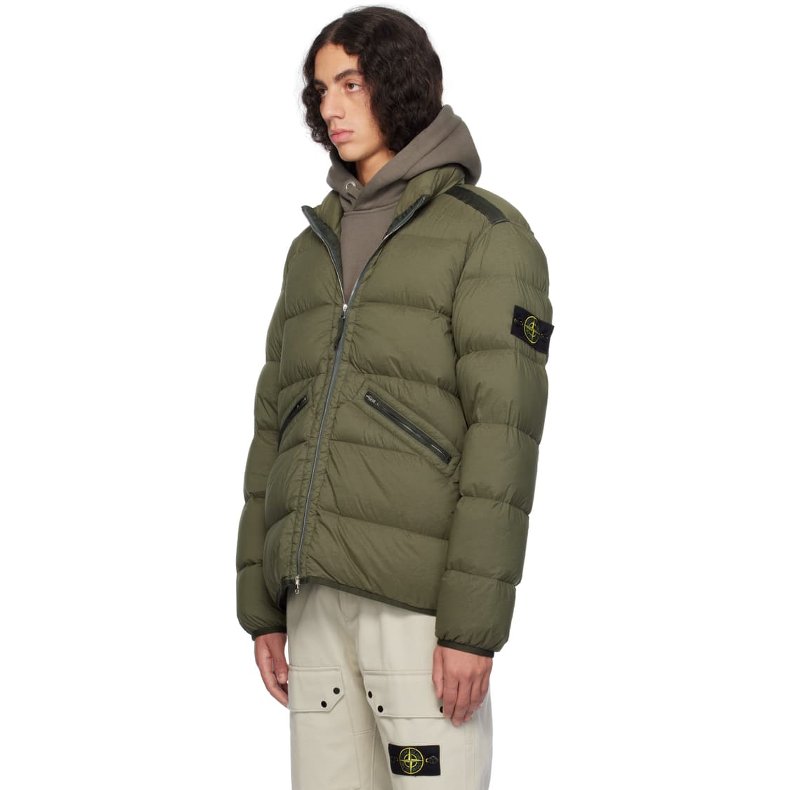 스톤아일랜드 심리스 터널 나일론 다운 카키 상품이미지3