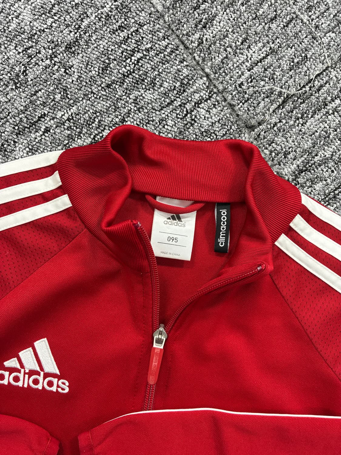 아디다스 레드 삼선 트랙탑 져지 M 상품이미지5