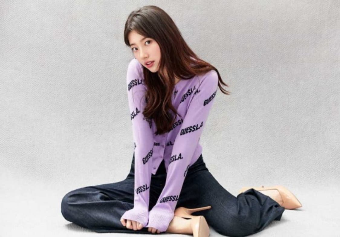 게스 수지 레터링 가디건 상품이미지1