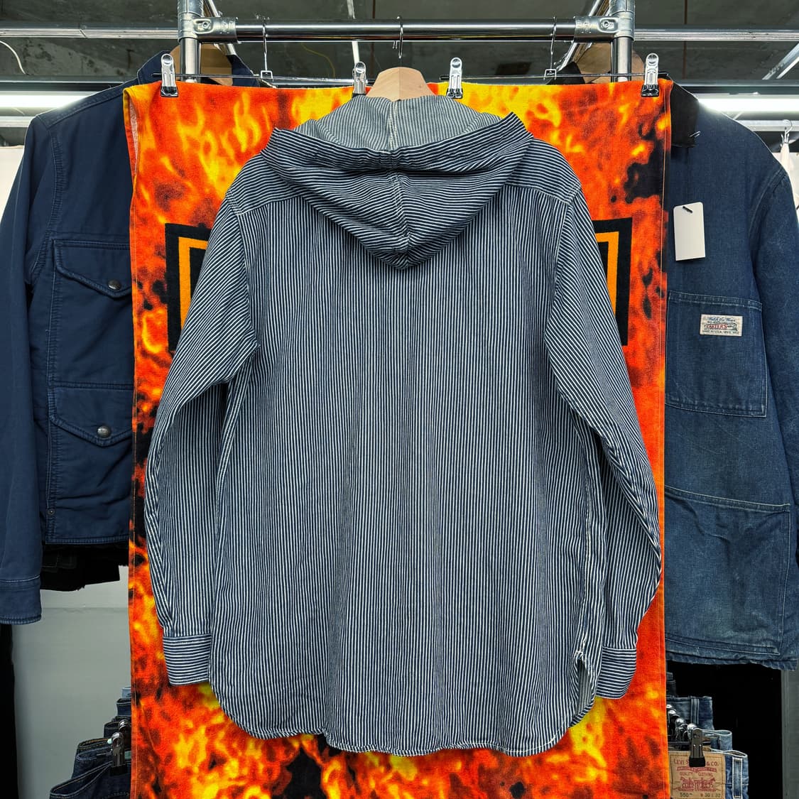 제팬 히코리 스트라이프 워크 셔츠 (L)   상품이미지4