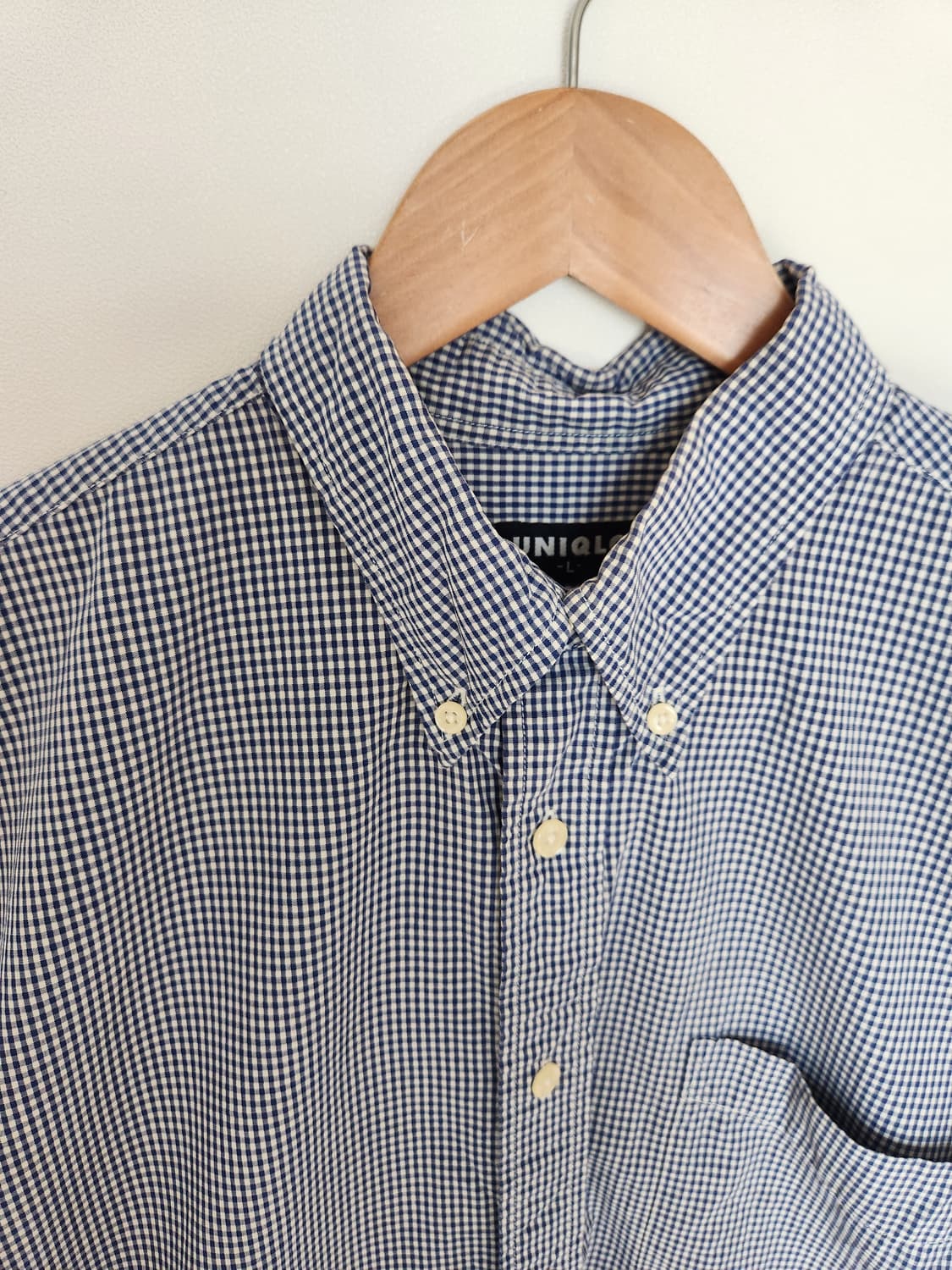 남자 유니클로 남방 오버핏 체크 셔츠 상품이미지1
