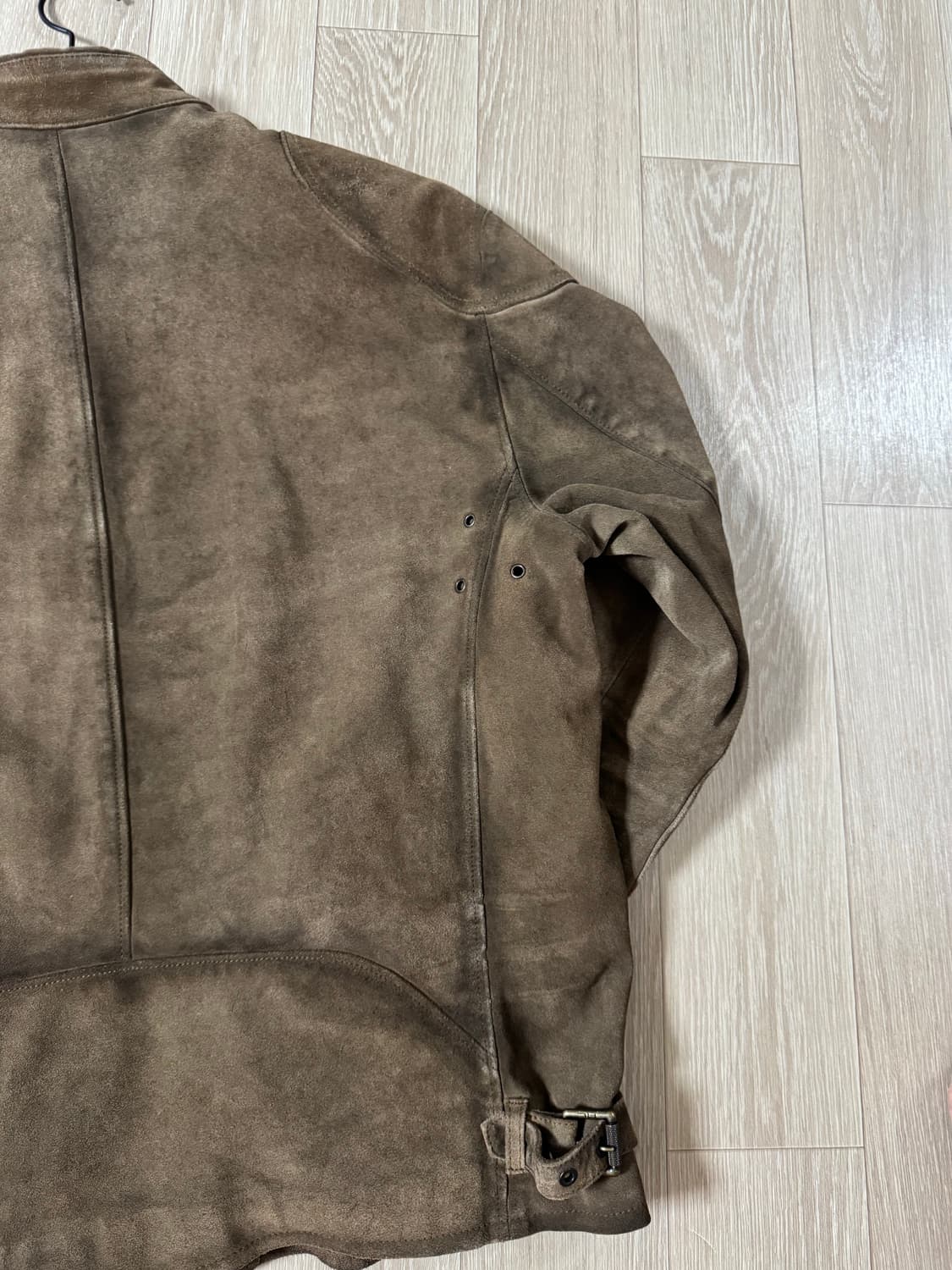 XL 폴로 랄프로렌 러프아웃 스웨이드 카페레이서 가죽 자켓 브라운 상품이미지9