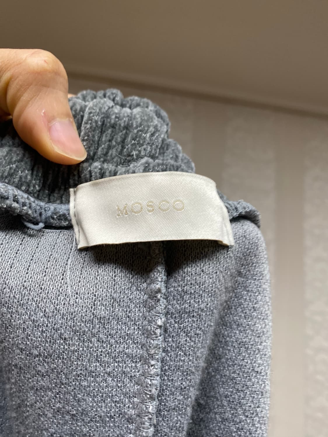 Mosco 벨루어 벨벳 와이드 팬츠 그레이 os 상품이미지3