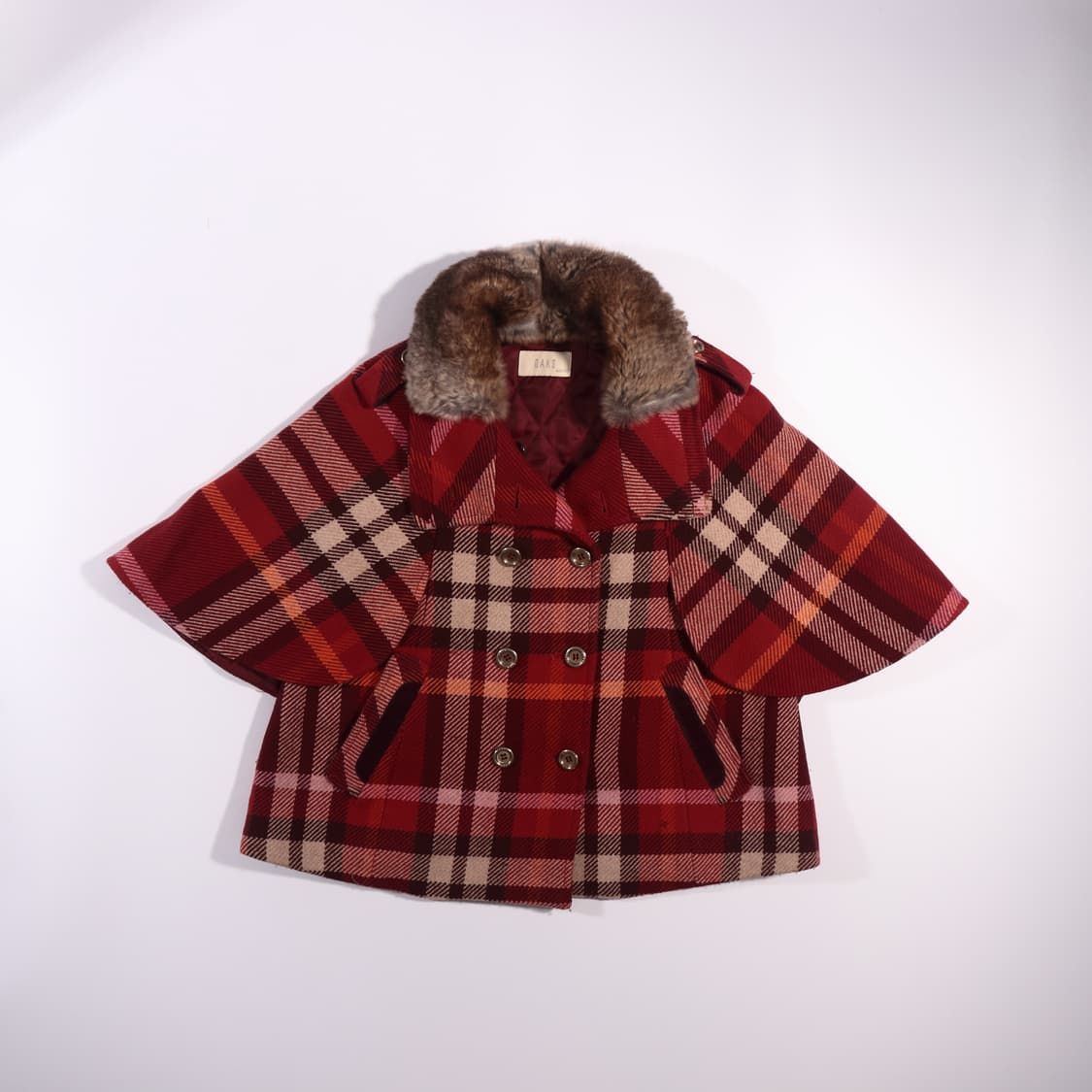 닥스 체크 울 케이프 B219 상품이미지1