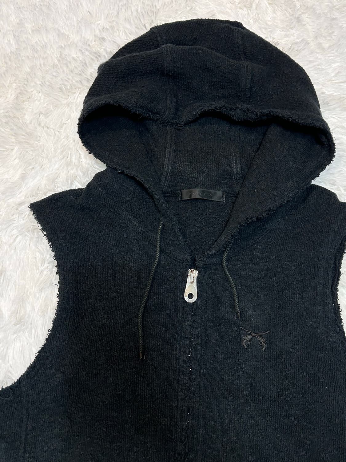 Roar textured hood zip-up vest 상품이미지9