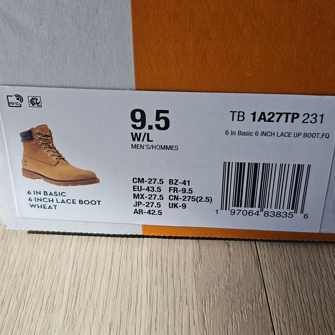 275 새제품 팀버랜드 6인치 레이스업 베이직 부츠 위트 브라운 와이드 상품이미지7