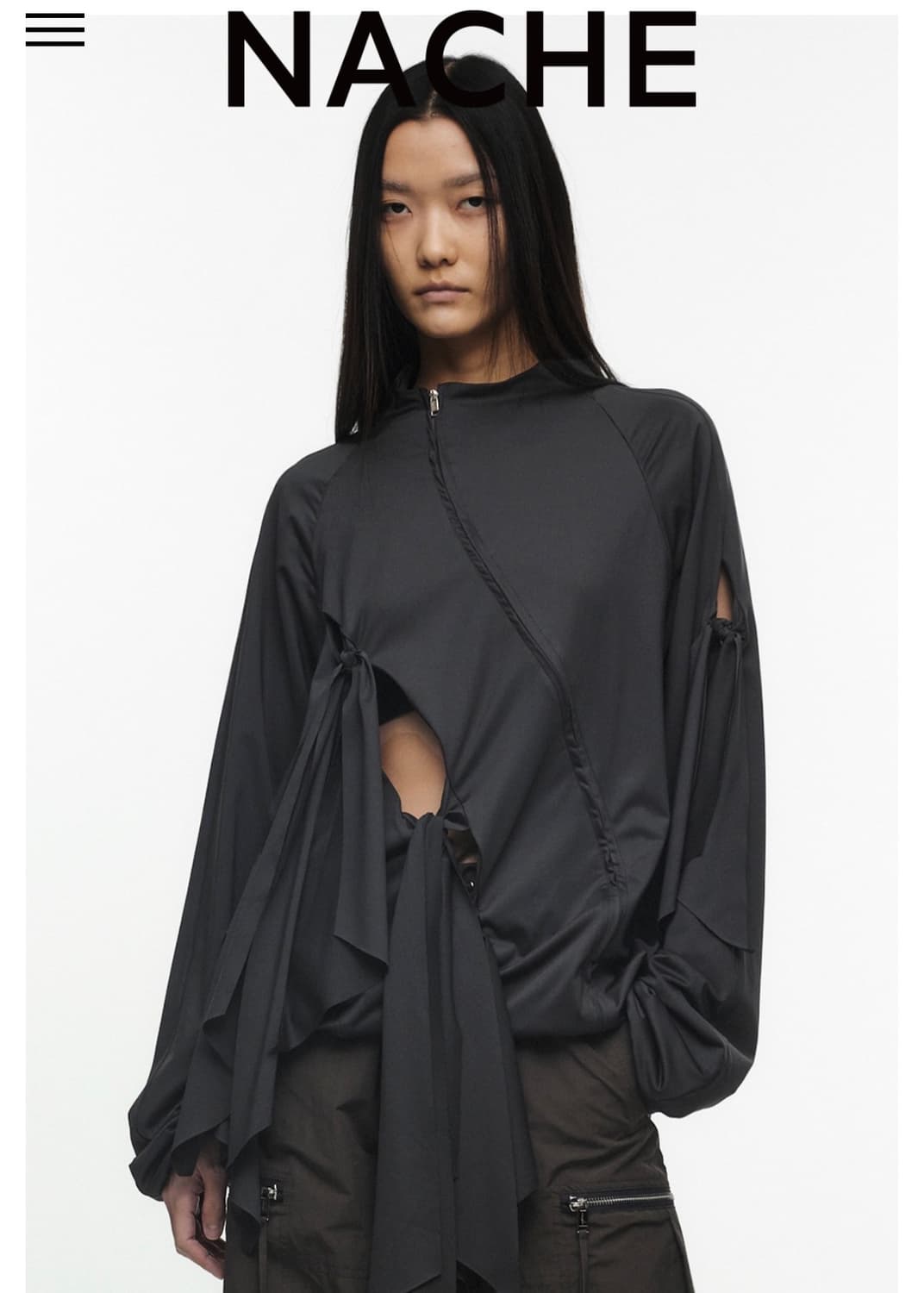 나체 TIE JERSEY JACKET BLACK 상품이미지1