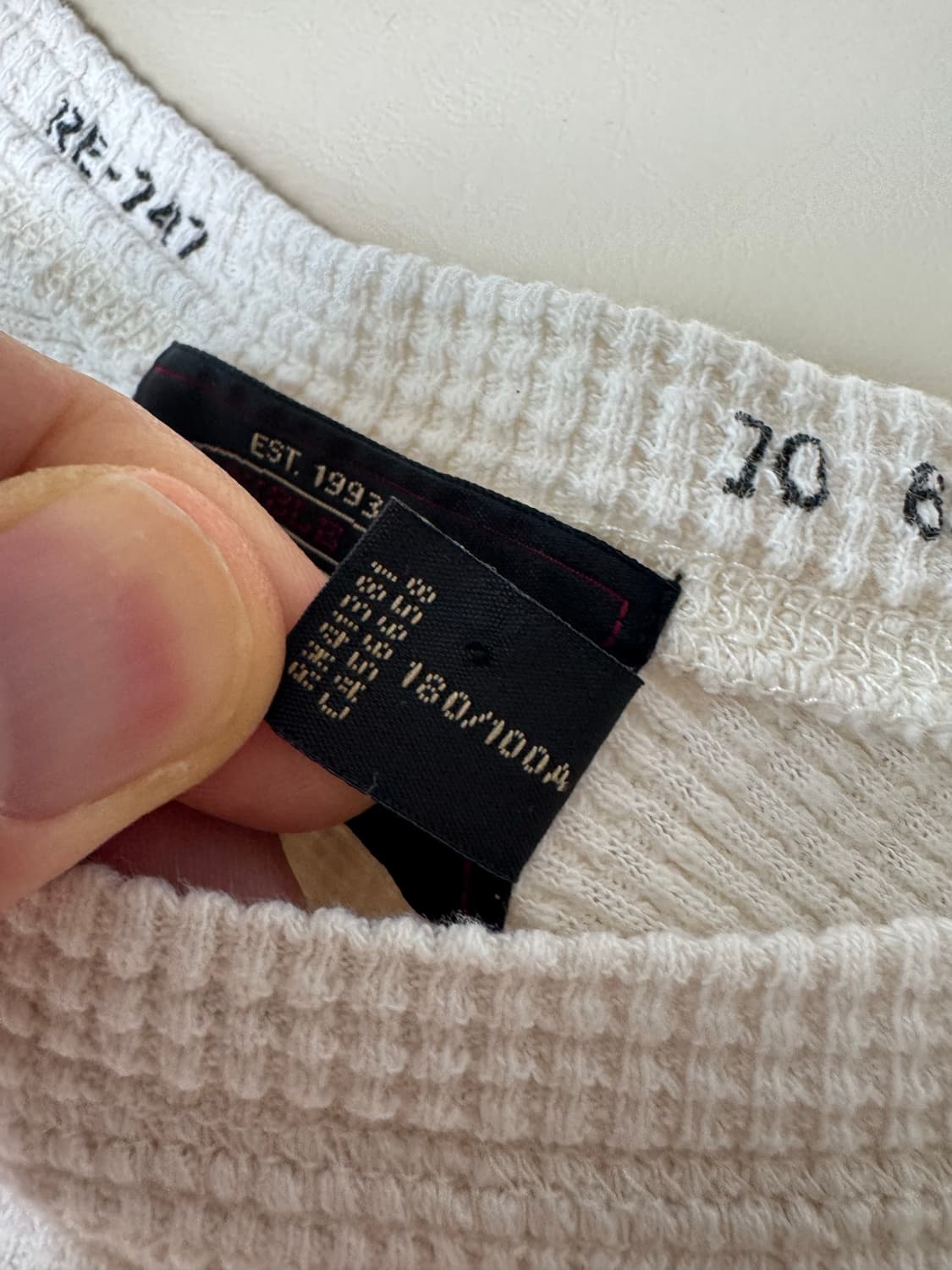 L 더블알엘 와플 크루넥 티셔츠 화이트 상품이미지3