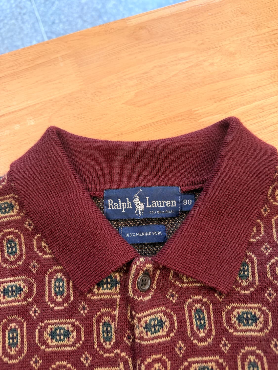 80s 폴로 랄프로렌 카라 울 니트 상품이미지3