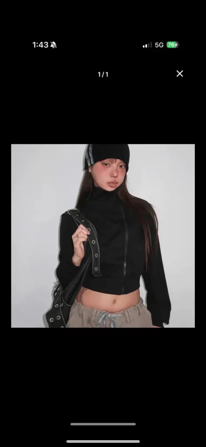 위위미유 톤 언발란스 집업 상품이미지1