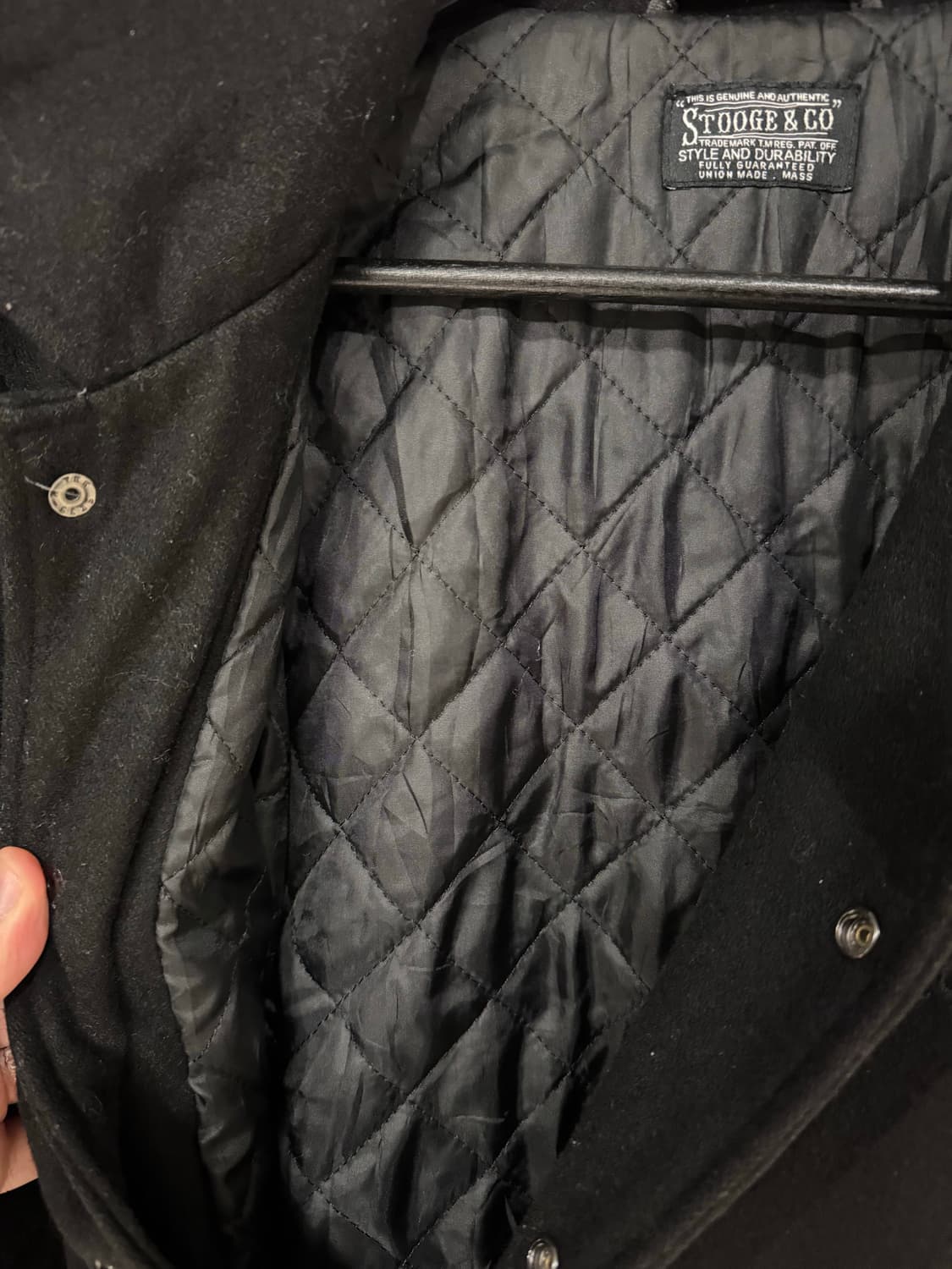 Stooge & Co 레터링 누빔 바시티자켓 상품이미지7