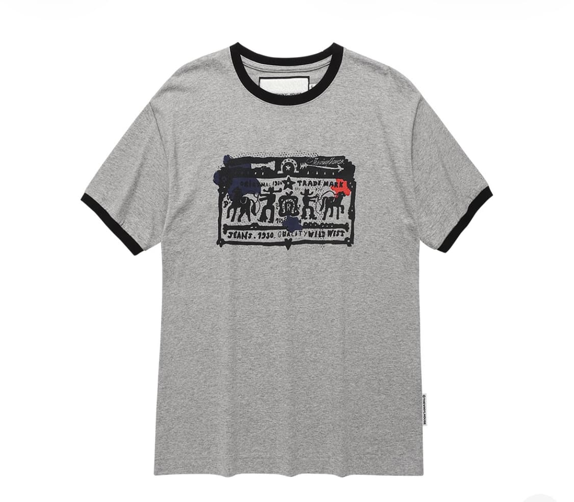 더바이닐하우스 링거 티셔츠 그레이 L 상품이미지1