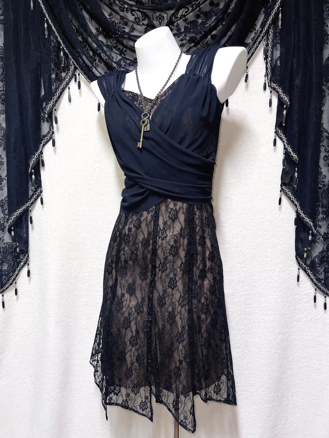 로맨틱고딕 고스펑크 오리엔탈 엔틱 블랙 레이스 롱드레스 원피스 다크페어리 상품이미지7