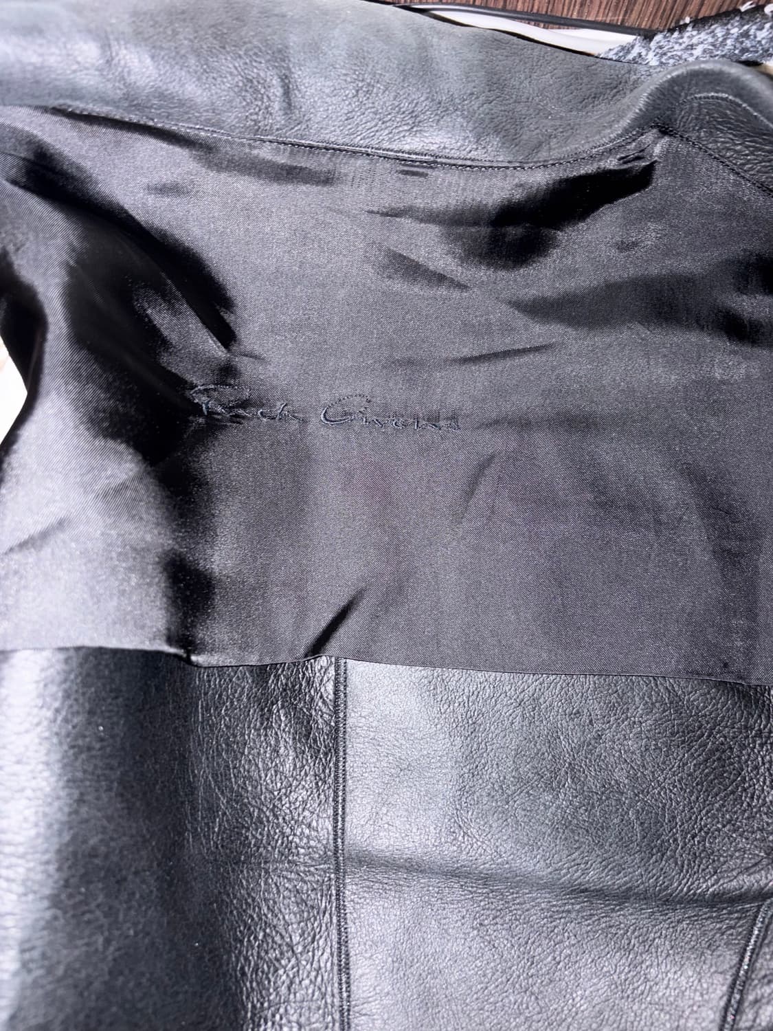 Rick Owens olmar and mirta 하이넥 램스킨 가죽자켓 상품이미지4