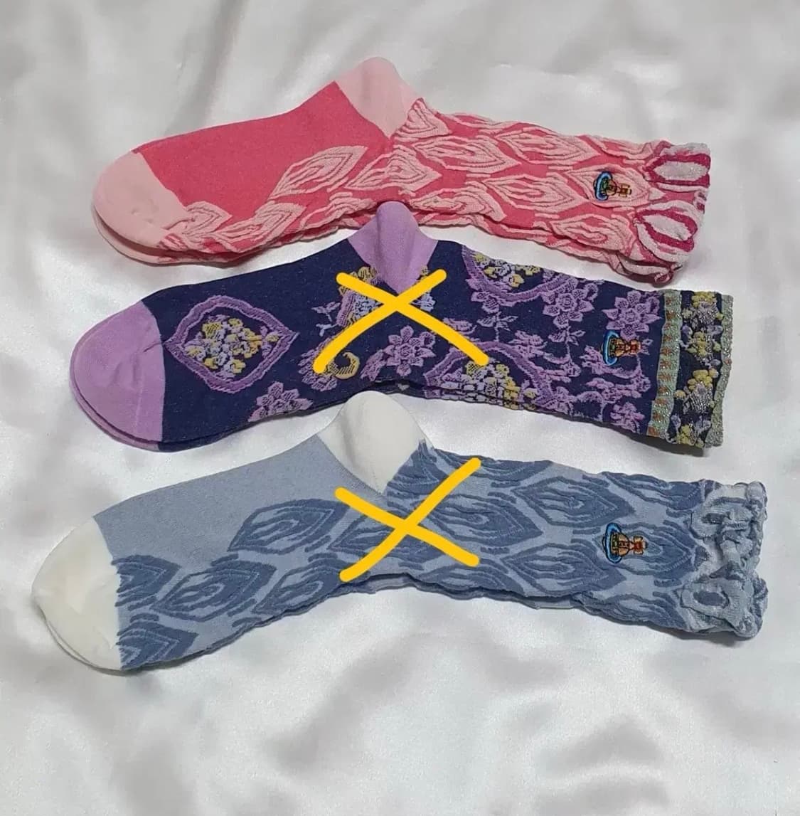 퍼플 블루 핑크 옐로우 크림베이지 핑크바이올렛 비비안웨스트우드 양말 상품이미지7