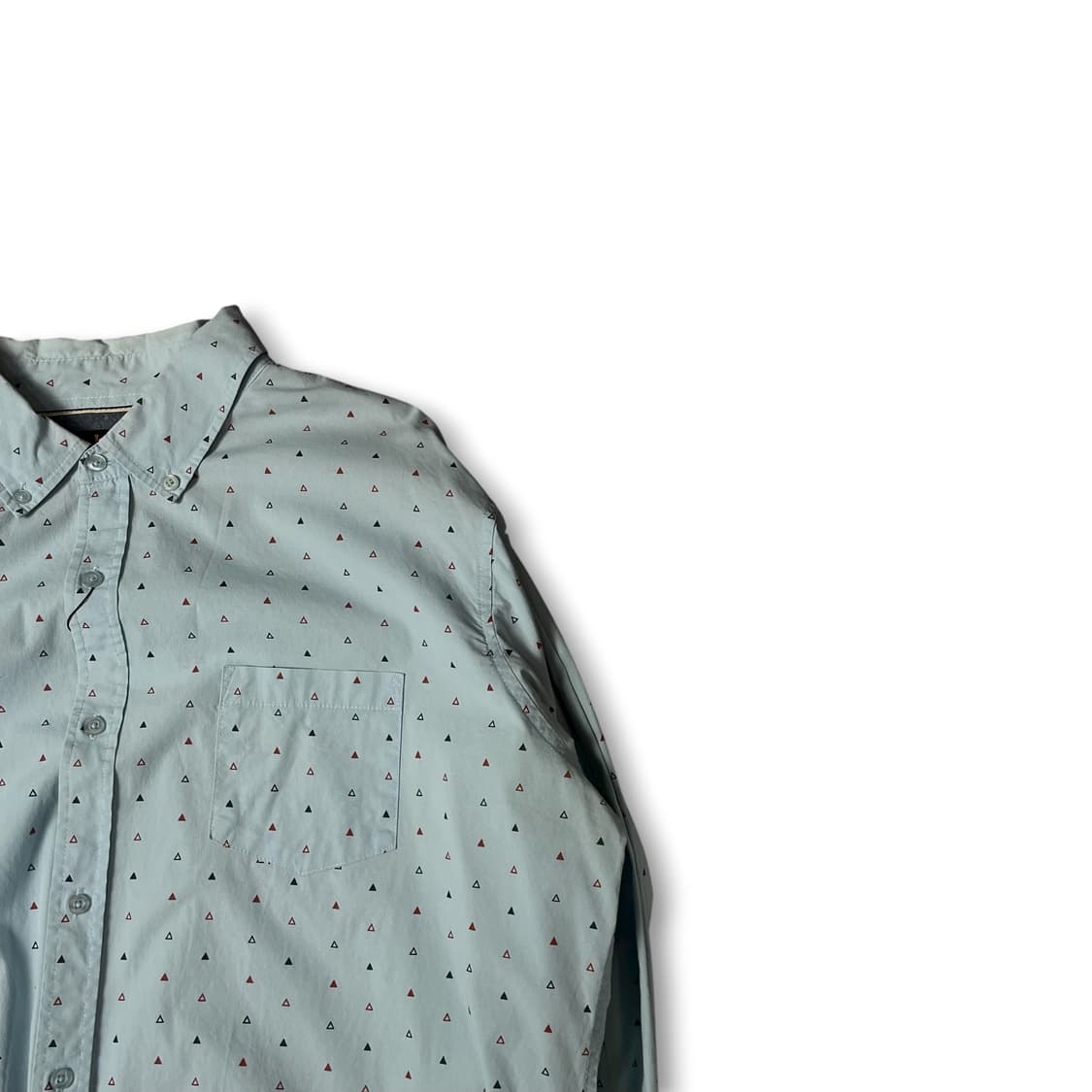 Lee 스카이블루 마이크로 트라이앵글 패턴 긴팔 셔츠 2XL 상품이미지2