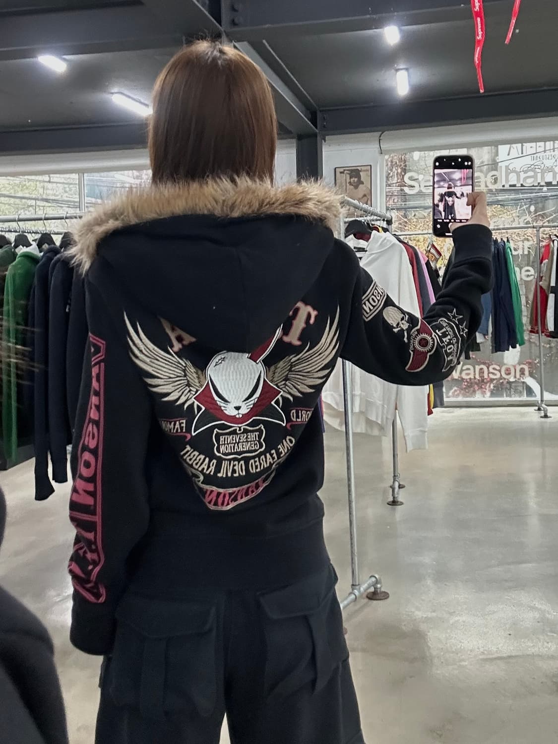 벤슨 x T.F.O.A 윙버니 넥워머 울프죠 코튼 후드자켓 상품이미지2