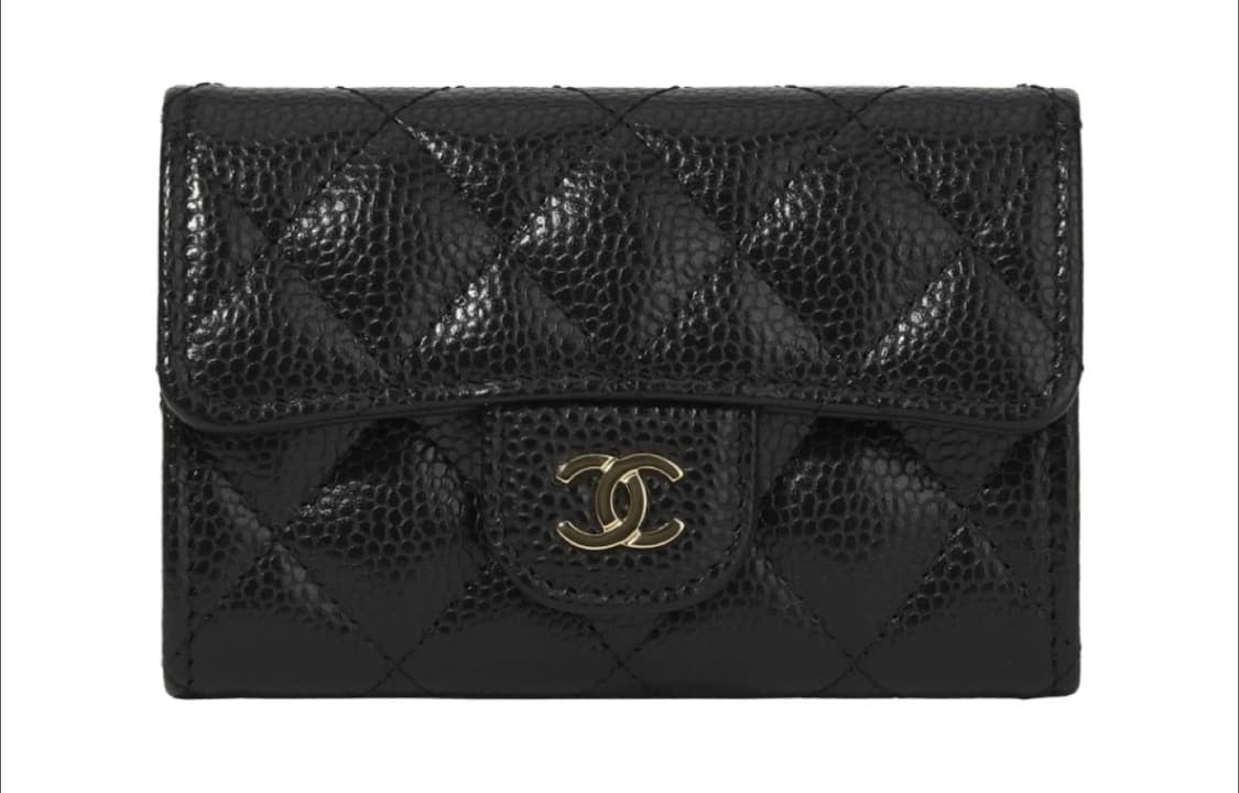 (미개봉 새상품) 샤넬 클똑 카드지갑 캐비어 블랙 금장 (프랑스 파리 깜 상품이미지2