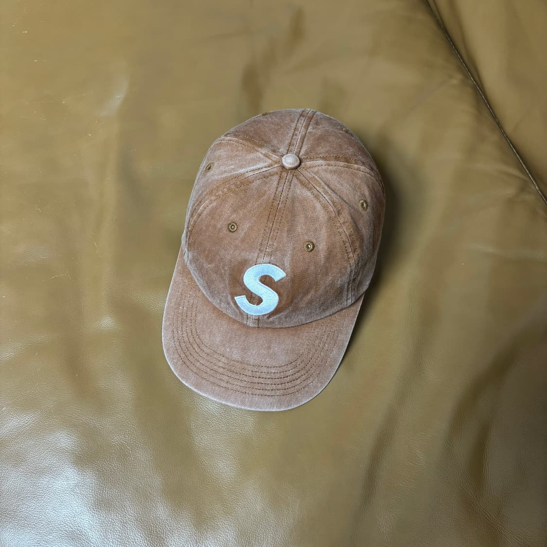 슈프림 S로고 6패널 볼캡 모자 피그먼트 탄 상품이미지5