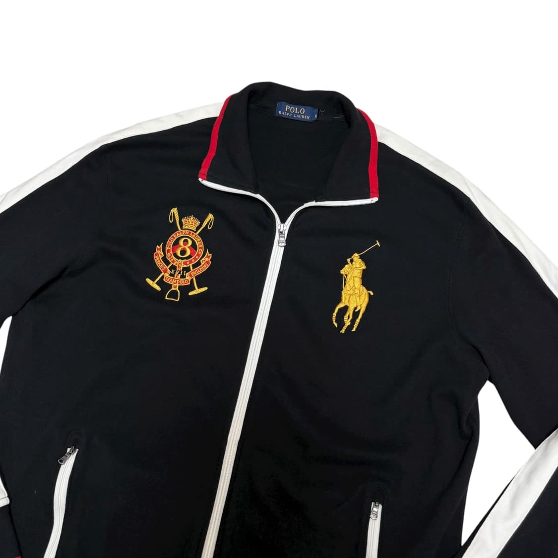 ⭐️희귀⭐️폴로 랄프로렌 빅포니 코튼집업 면져지 블랙 레드 상품이미지4
