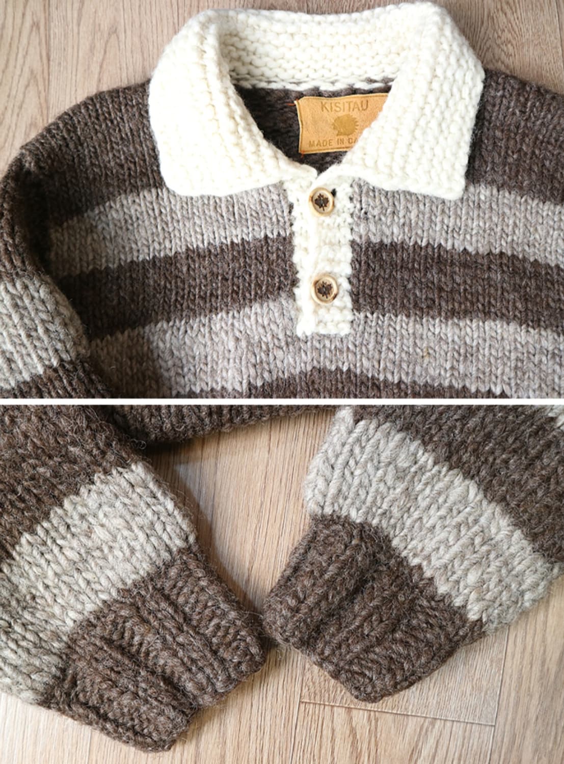 
캐나다 핸드메이드 양모100% 인디언 코위찬 럭비 스웨터  상품이미지8