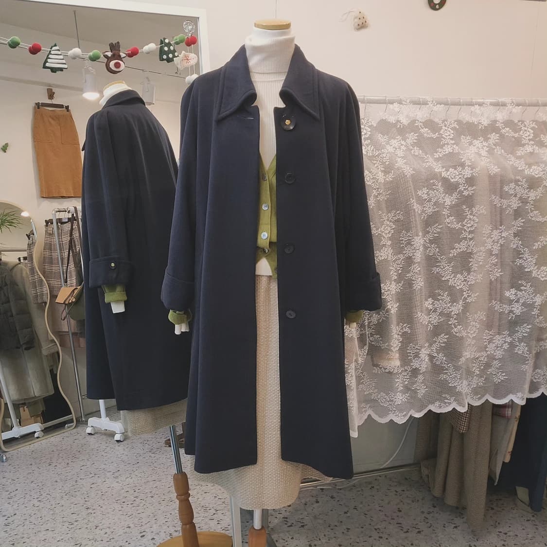 Orchidea 캐시미어100 네이비 코트 상품이미지9