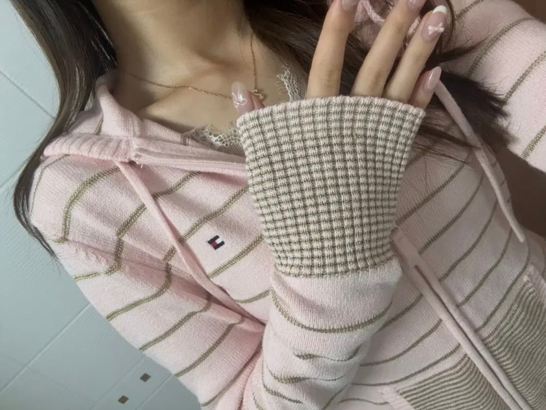 타미힐피거 딸기우유 핑크 후드집업 빈티지 상품이미지2