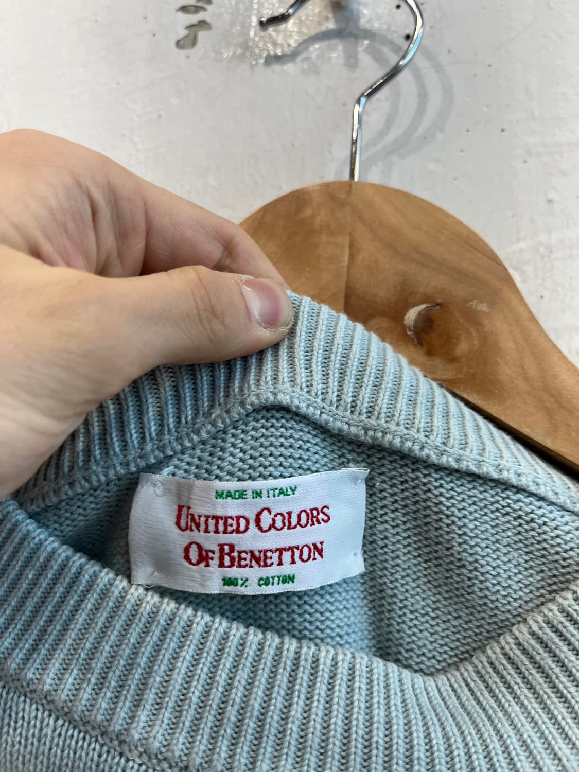 베네통 아가일 코튼 니트 Made in ITALY 상품이미지2