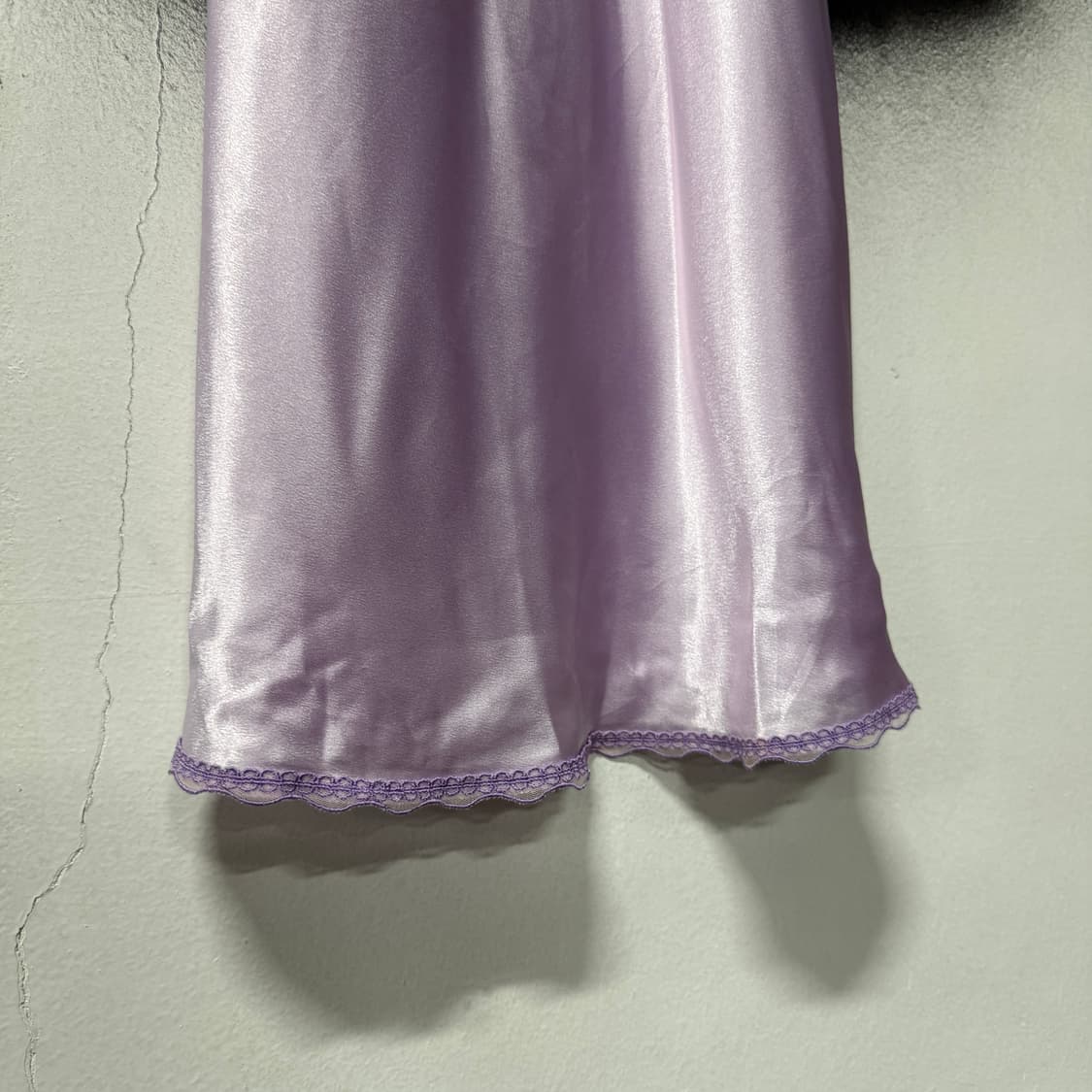 VTG 빈티지 연보라 레이스 롱 슬립 상품이미지4