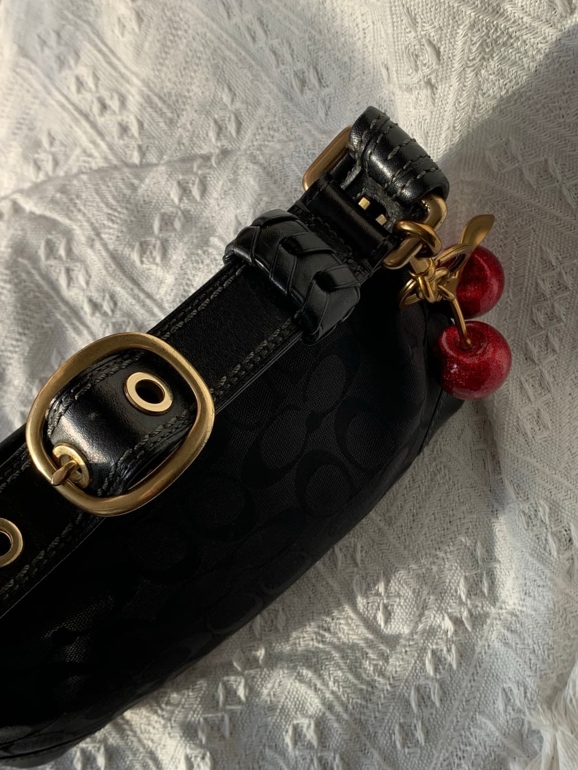🖤 Coach 올블랙 패브릭 숄더백 상품이미지2
