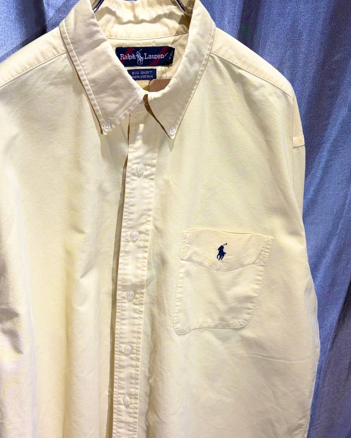 L 폴로랄프로렌 BIG SHIRT 원포켓 옐로우 코튼 셔츠 상품이미지4