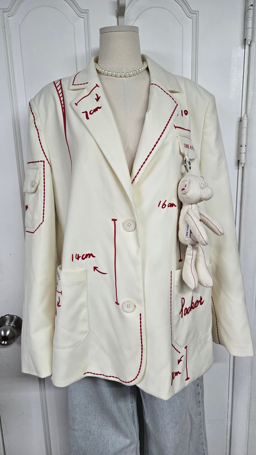 13DE MARZO 스크레치 자켓 남녀공용 상품이미지3