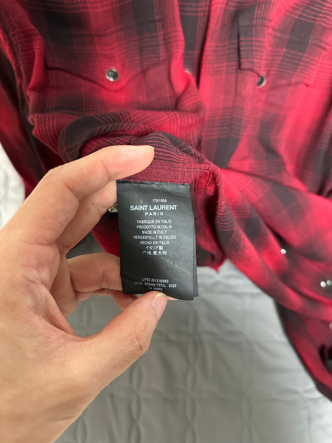 생로랑 밑단디스 체크셔츠 L 상품이미지5