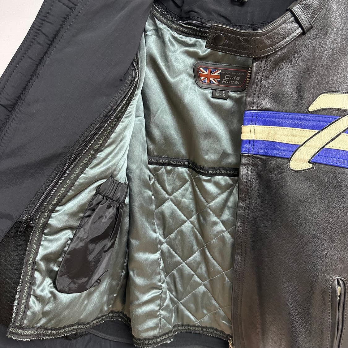 프랭크 토마스 카페 레이서 라이더 가죽 자켓 eur52 J12 상품이미지7