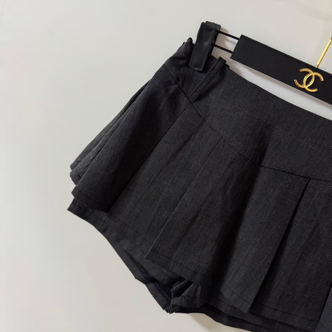 새상품 여자 체크 치마바지 (차콜) M 상품이미지3