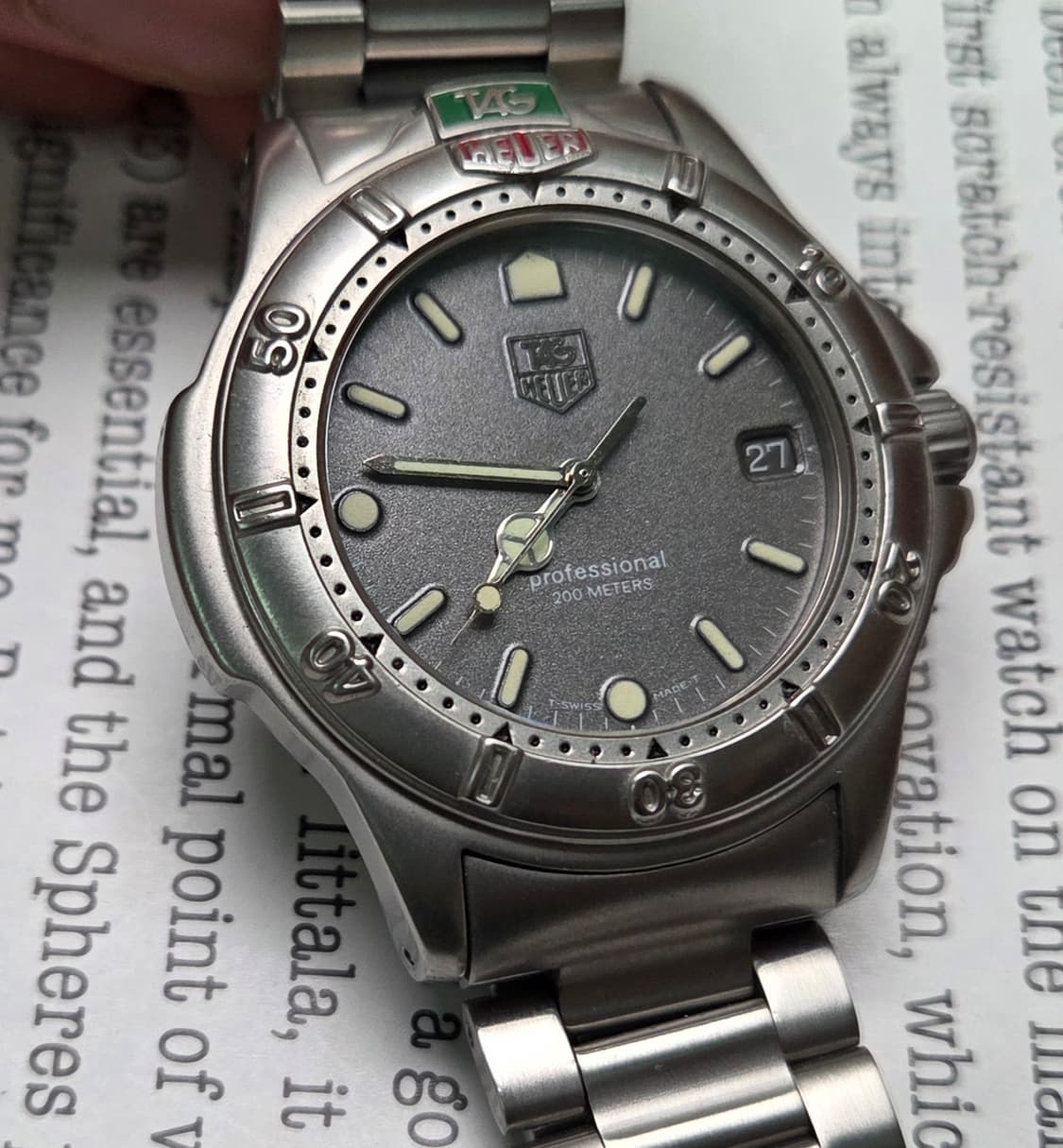 빈티지 태그호이어 4000 프로페셔널 그레이회판 컬러로고베젤 쿼츠  상품이미지2