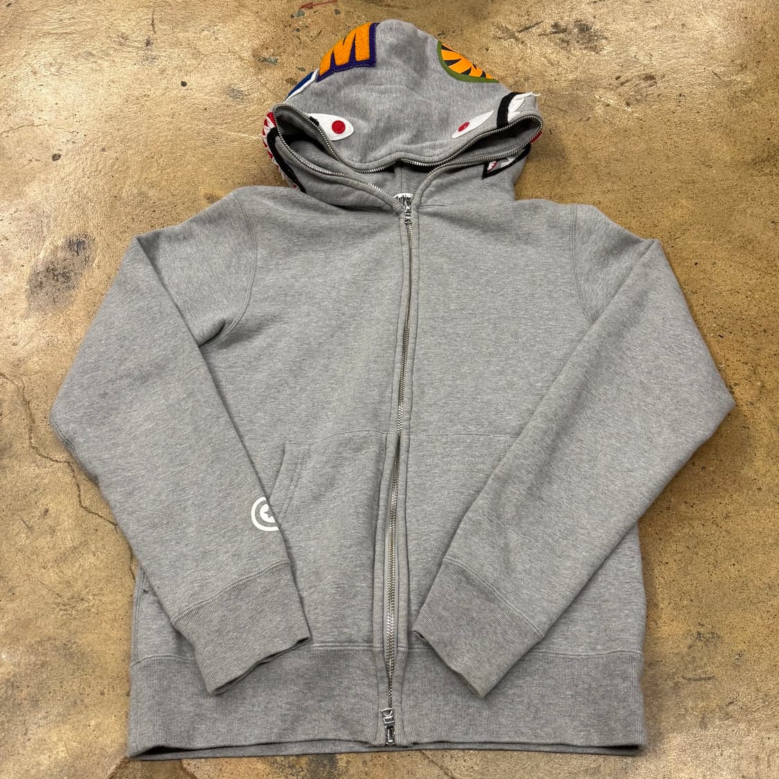 베이프 샤크 풀 집 후드집업 그레이 상품이미지2