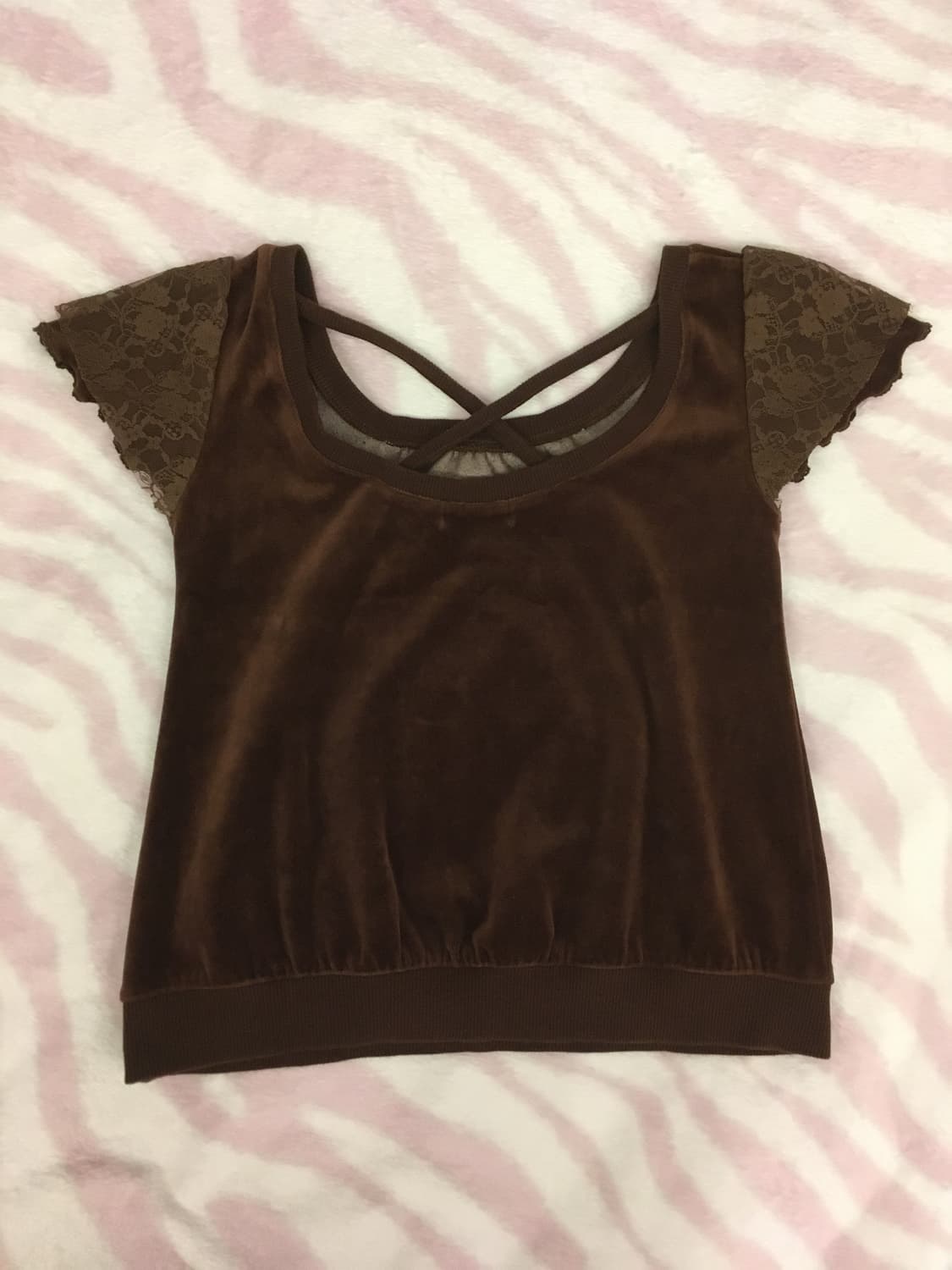 라떼갸루 초코 벨벳 레터링 로맨틱 탑 로걀탑 리즈리사st 상품이미지5