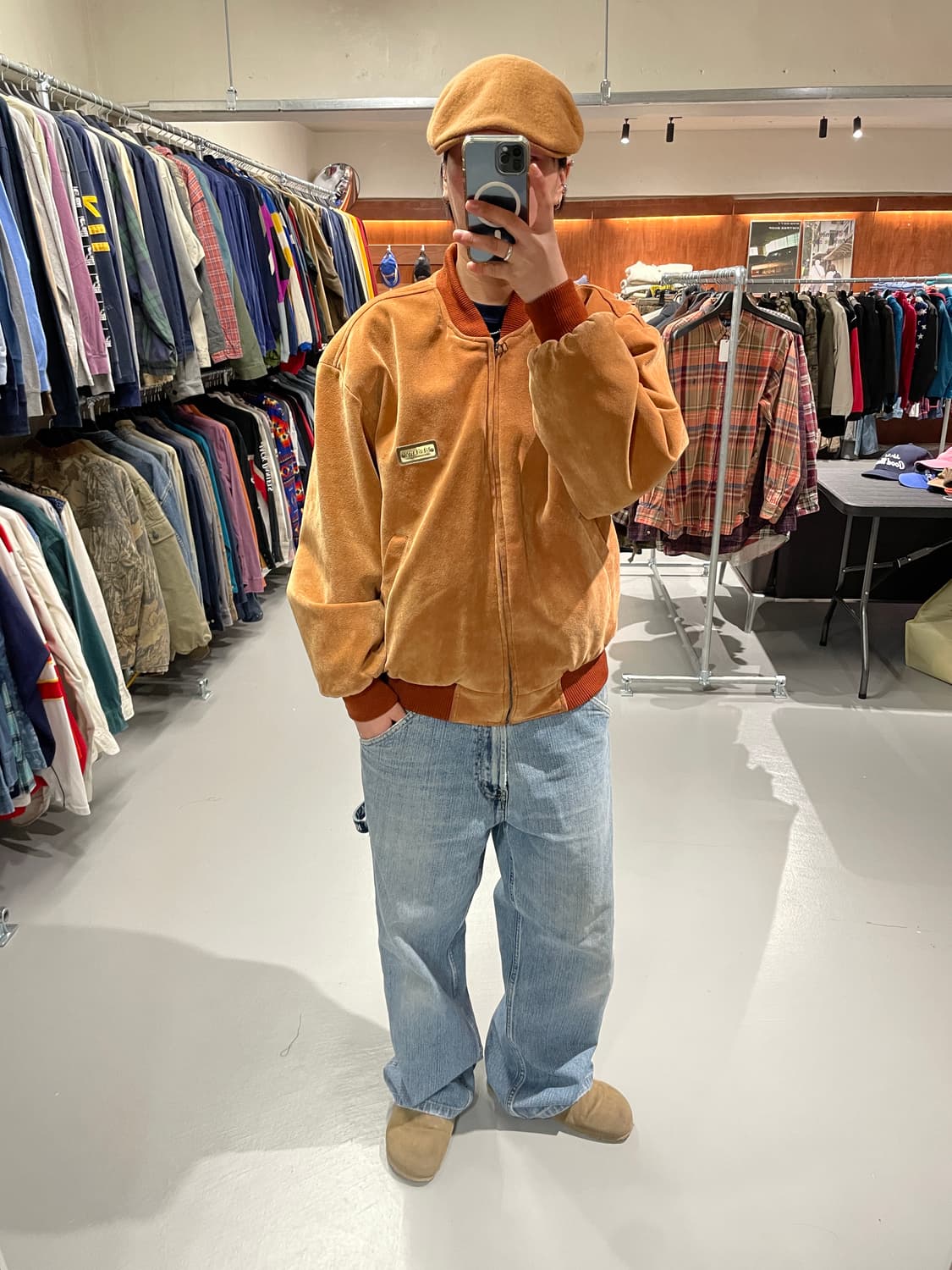 90s 빈티지 스웨이드 봄버 자켓 상품이미지3