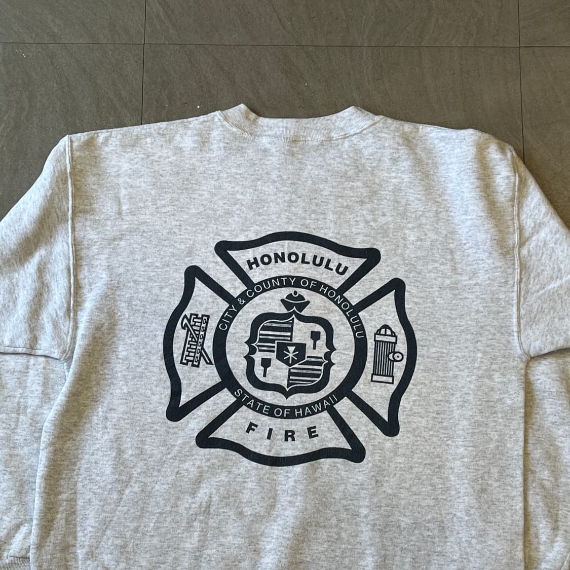 90s 미국 생산 빈티지 멜란지 프린팅 스웻셔츠 맨투매 상품이미지8