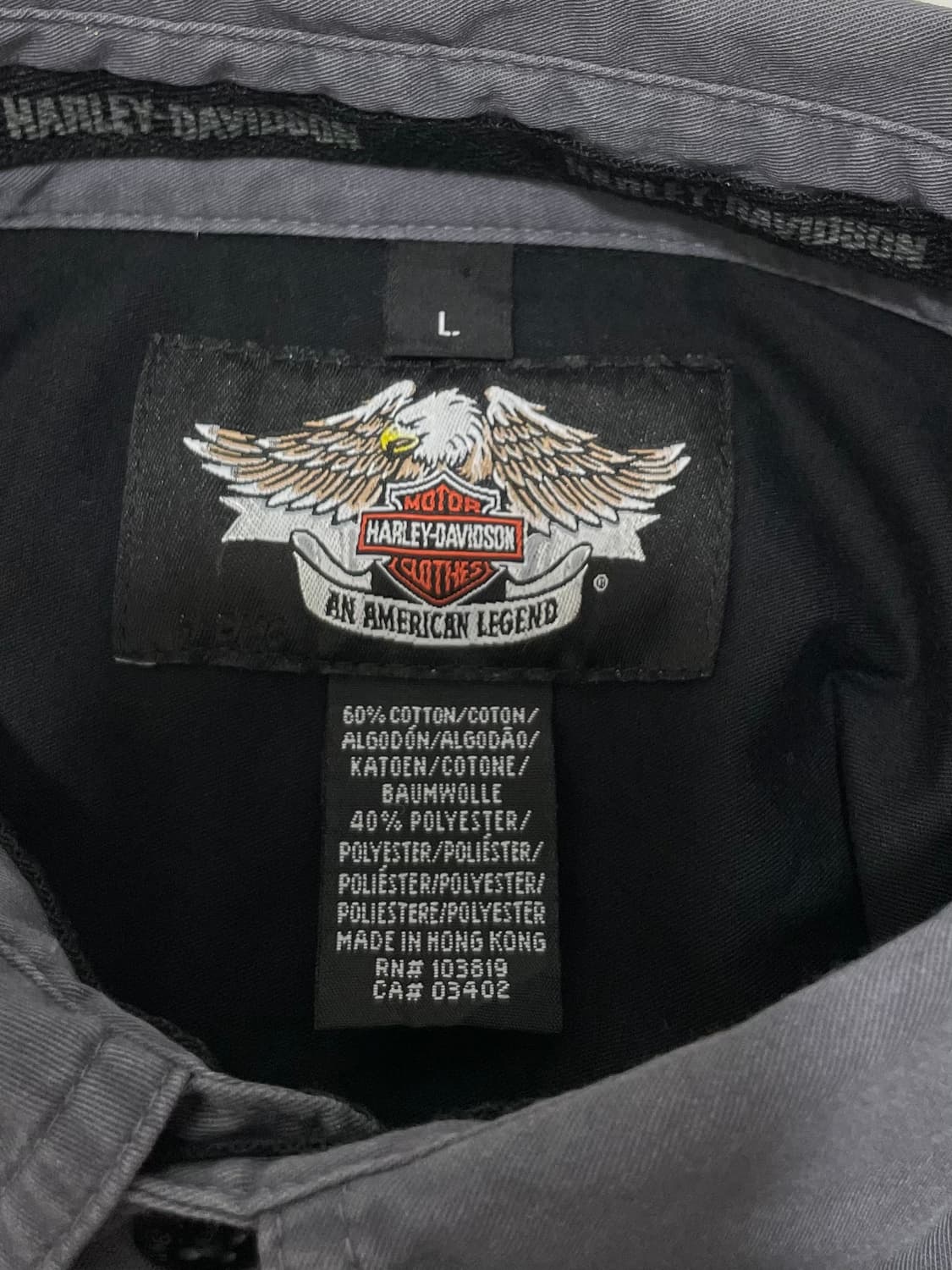 Harley Davidson 할리데이비슨 투톤 빅 로고 반팔셔츠 상품이미지4