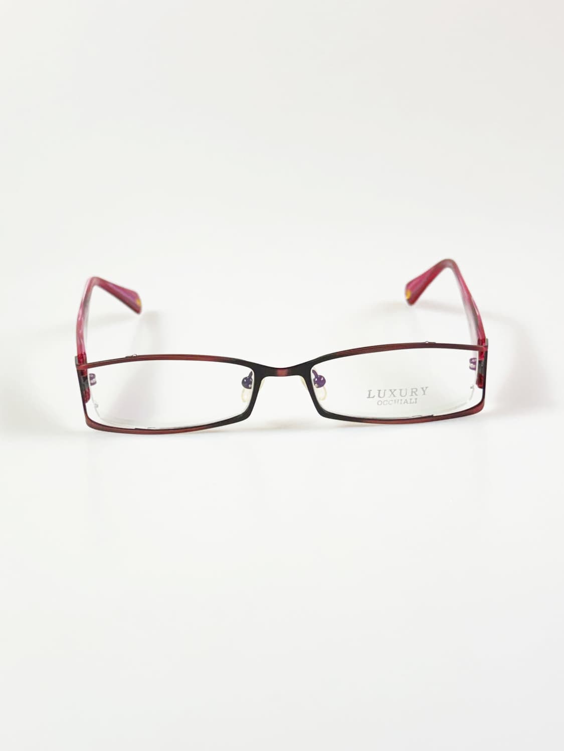 LUXURY OCCHIALI 버건디 메탈 슬림 스퀘어 빈티지 안경 상품이미지2
