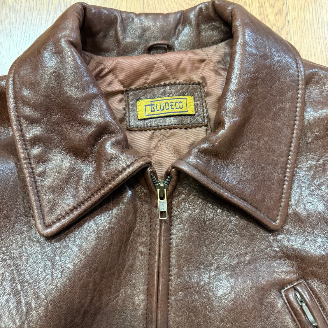 BLUDECO 빈티지 브라운 양 가죽 재킷 상품이미지2